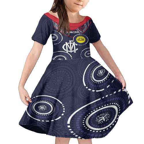 Custom AFL Demons NAIDOC Week Family Matching Summer Maxi Dress and Hawaiian Shirt Keep The Fire Burning Indigenous Art