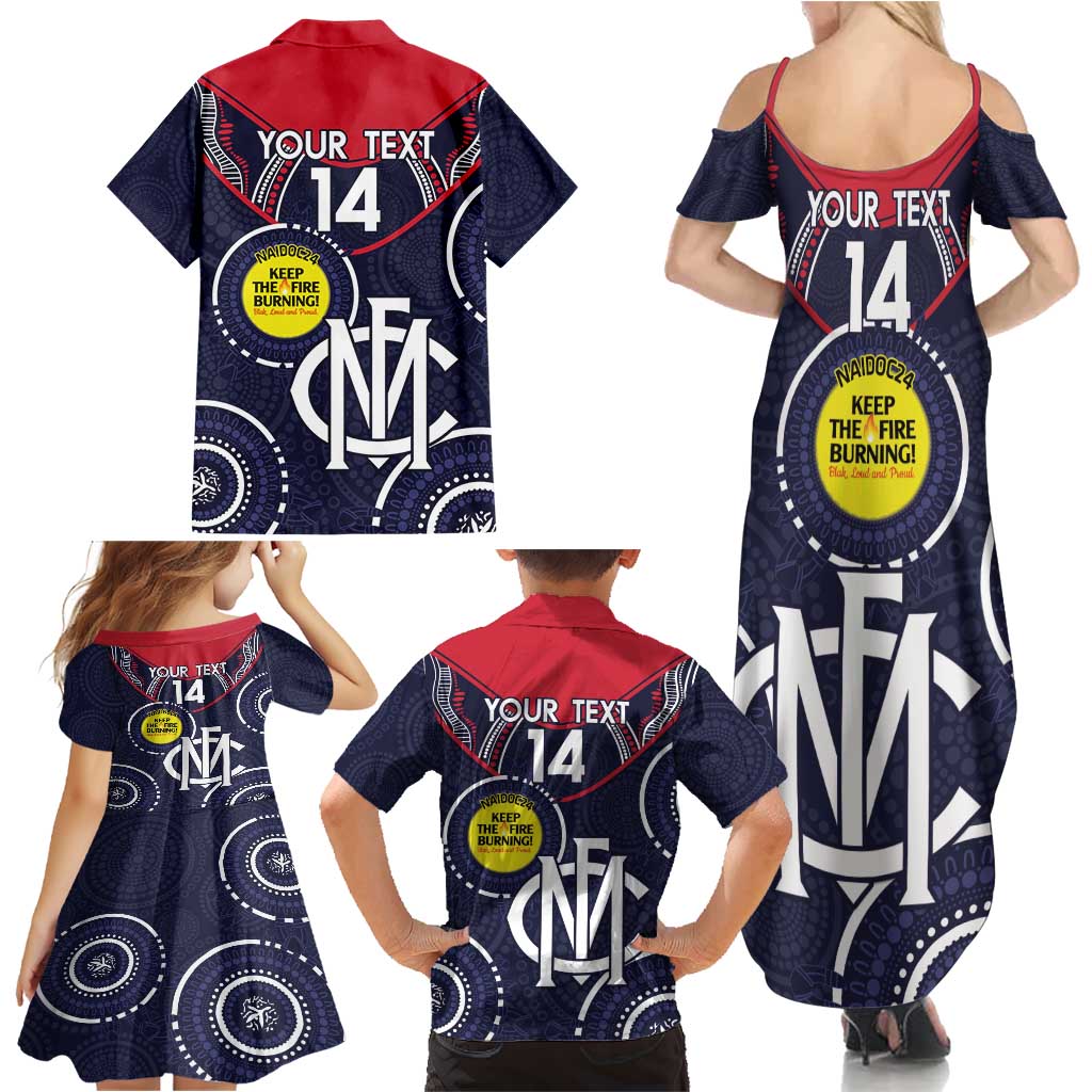Custom AFL Demons NAIDOC Week Family Matching Summer Maxi Dress and Hawaiian Shirt Keep The Fire Burning Indigenous Art