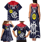 Custom AFL Demons NAIDOC Week Family Matching Tank Maxi Dress and Hawaiian Shirt Keep The Fire Burning Indigenous Art