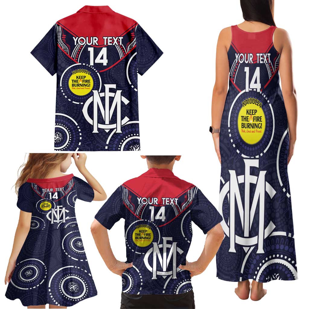 Custom AFL Demons NAIDOC Week Family Matching Tank Maxi Dress and Hawaiian Shirt Keep The Fire Burning Indigenous Art