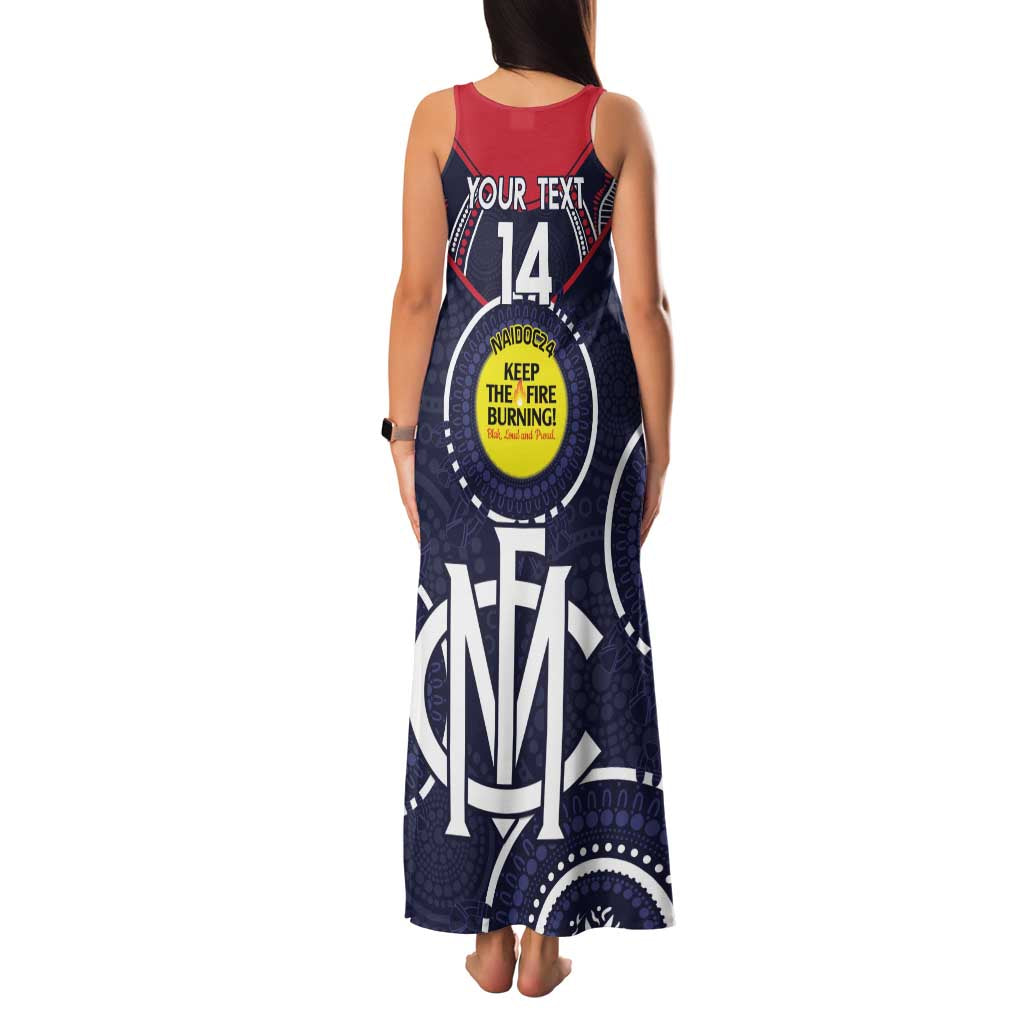 Custom AFL Demons NAIDOC Week Family Matching Tank Maxi Dress and Hawaiian Shirt Keep The Fire Burning Indigenous Art