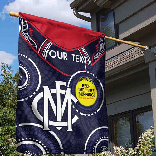 Custom AFL Demons NAIDOC Week Garden Flag Keep The Fire Burning Indigenous Art