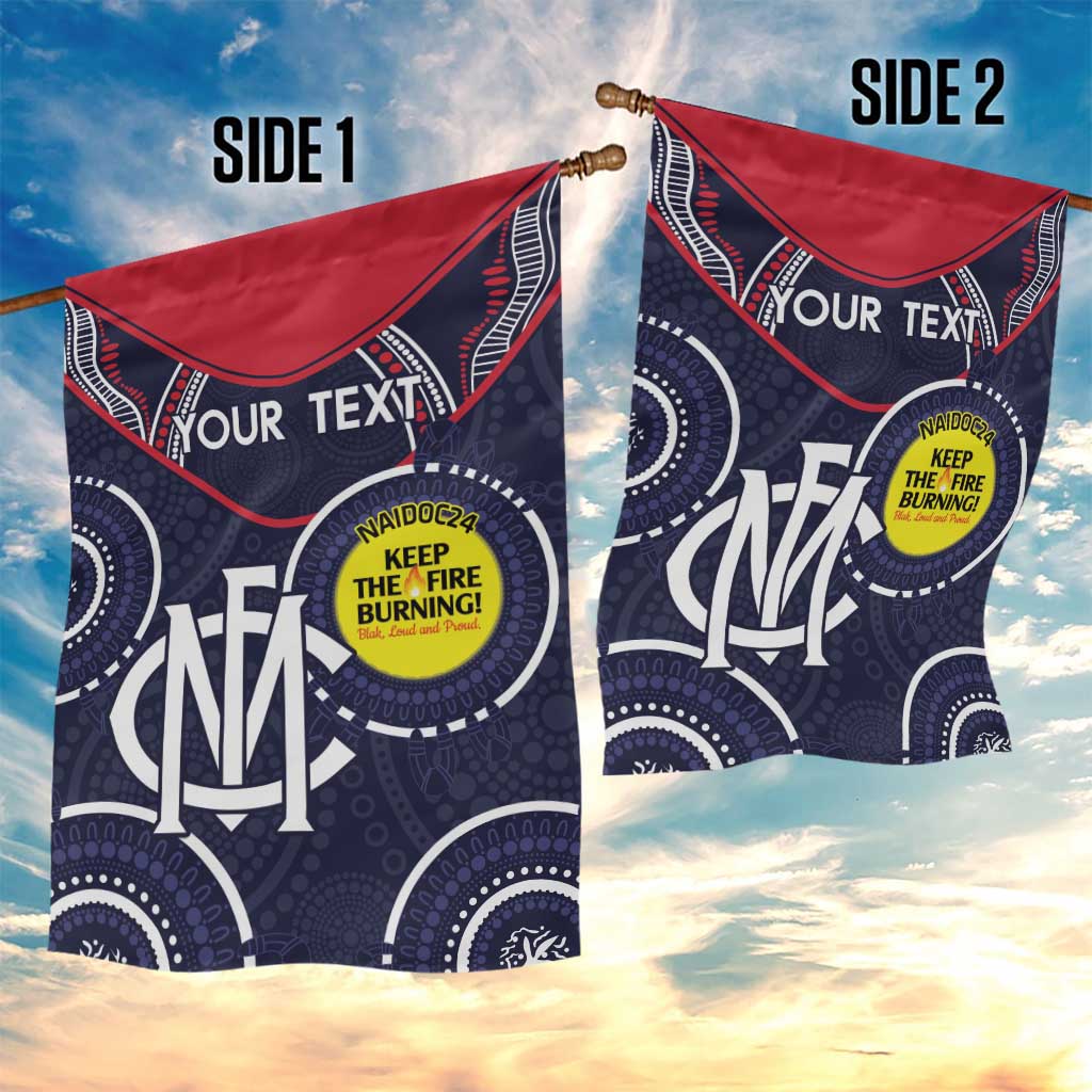 Custom AFL Demons NAIDOC Week Garden Flag Keep The Fire Burning Indigenous Art