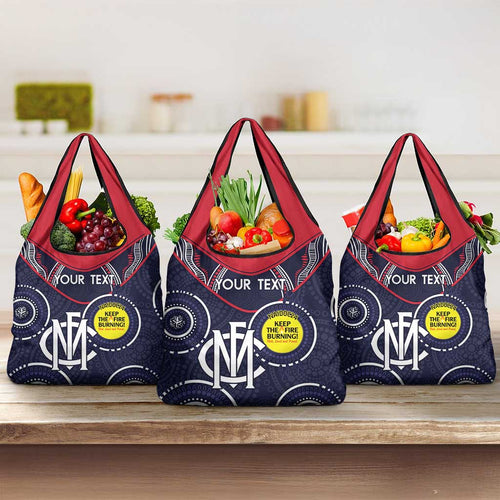 Custom AFL Demons NAIDOC Week Grocery Bag Keep The Fire Burning Indigenous Art
