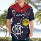 Custom AFL Demons NAIDOC Week Hawaiian Shirt Keep The Fire Burning Indigenous Art
