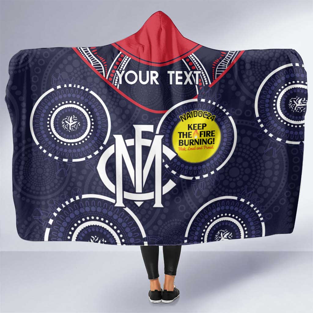 Custom AFL Demons NAIDOC Week Hooded Blanket Keep The Fire Burning Indigenous Art