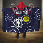 Custom AFL Demons NAIDOC Week Hooded Blanket Keep The Fire Burning Indigenous Art