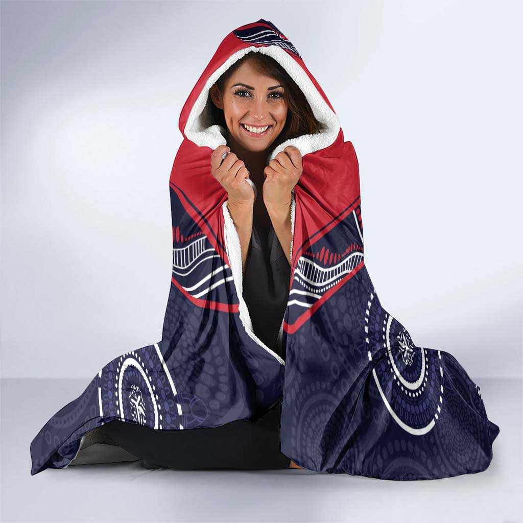 Custom AFL Demons NAIDOC Week Hooded Blanket Keep The Fire Burning Indigenous Art