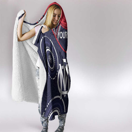 Custom AFL Demons NAIDOC Week Hooded Blanket Keep The Fire Burning Indigenous Art