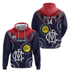 Custom AFL Demons NAIDOC Week Hoodie Keep The Fire Burning Indigenous Art