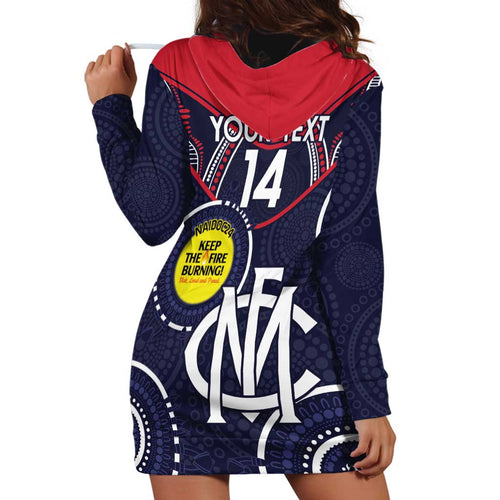 Custom AFL Demons NAIDOC Week Hoodie Dress Keep The Fire Burning Indigenous Art