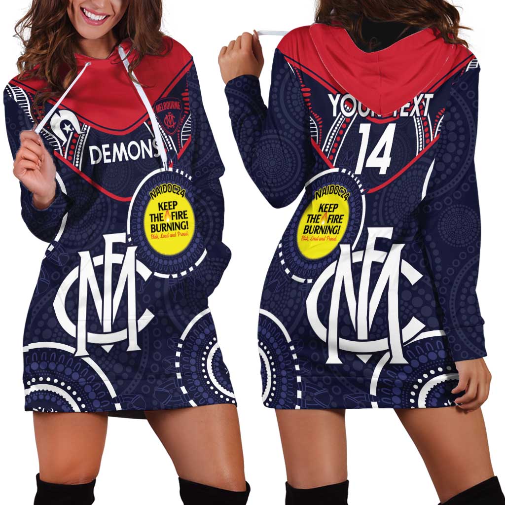 Custom AFL Demons NAIDOC Week Hoodie Dress Keep The Fire Burning Indigenous Art