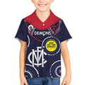 Custom AFL Demons NAIDOC Week Kid Hawaiian Shirt Keep The Fire Burning Indigenous Art