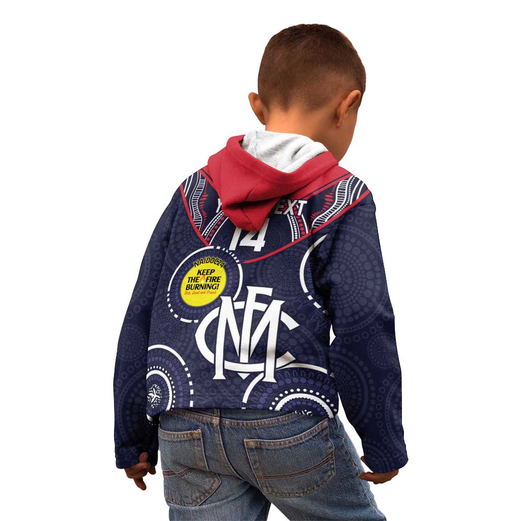 Custom AFL Demons NAIDOC Week Kid Hoodie Keep The Fire Burning Indigenous Art