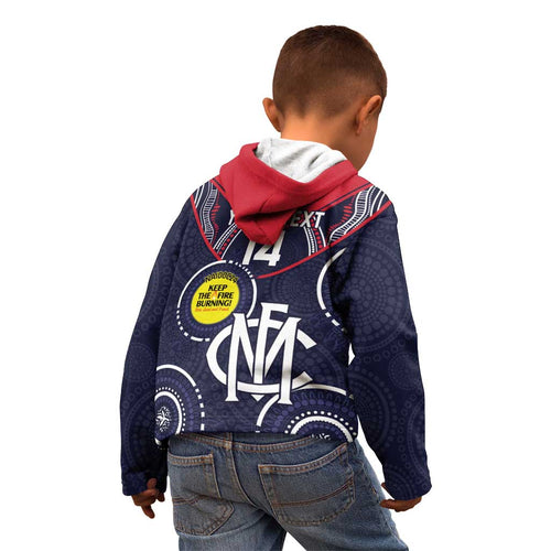 Custom AFL Demons NAIDOC Week Kid Hoodie Keep The Fire Burning Indigenous Art