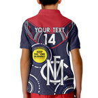 Custom AFL Demons NAIDOC Week Kid Polo Shirt Keep The Fire Burning Indigenous Art