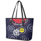 Custom AFL Demons NAIDOC Week Leather Tote Bag Keep The Fire Burning Indigenous Art