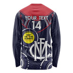 Custom AFL Demons NAIDOC Week Long Sleeve Shirt Keep The Fire Burning Indigenous Art