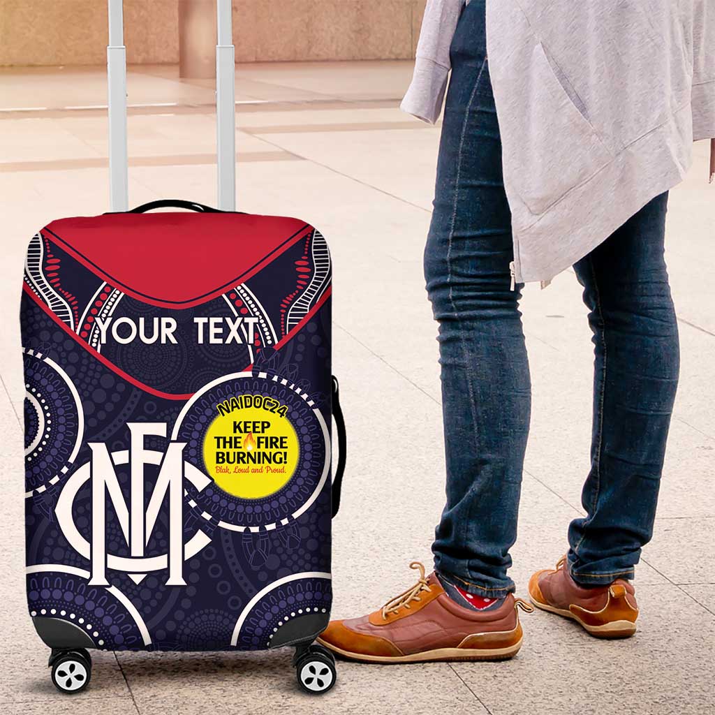 Custom AFL Demons NAIDOC Week Luggage Cover Keep The Fire Burning Indigenous Art