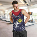 Custom AFL Demons NAIDOC Week Men Tank Top Keep The Fire Burning Indigenous Art