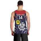 Custom AFL Demons NAIDOC Week Men Tank Top Keep The Fire Burning Indigenous Art