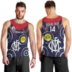 Custom AFL Demons NAIDOC Week Men Tank Top Keep The Fire Burning Indigenous Art