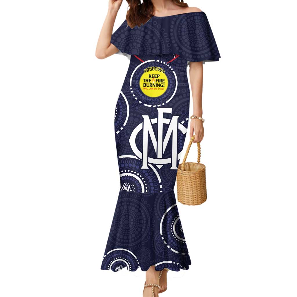 Custom AFL Demons NAIDOC Week Mermaid Dress Keep The Fire Burning Indigenous Art
