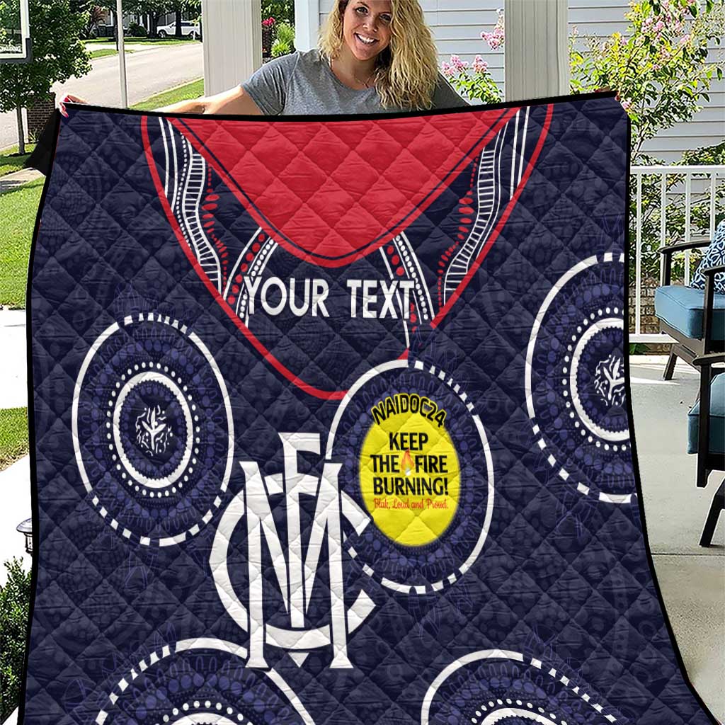 Custom AFL Demons NAIDOC Week Quilt Keep The Fire Burning Indigenous Art