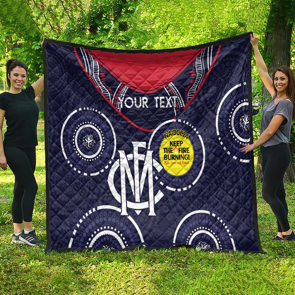 Custom AFL Demons NAIDOC Week Quilt Keep The Fire Burning Indigenous Art