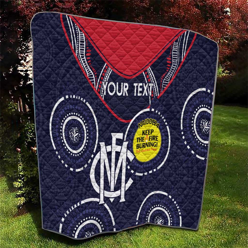 Custom AFL Demons NAIDOC Week Quilt Keep The Fire Burning Indigenous Art