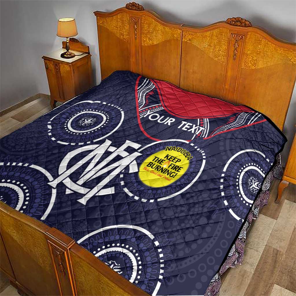 Custom AFL Demons NAIDOC Week Quilt Keep The Fire Burning Indigenous Art