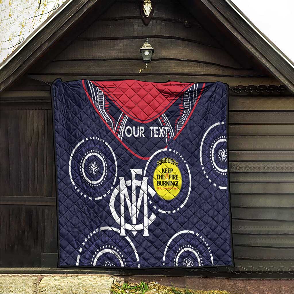 Custom AFL Demons NAIDOC Week Quilt Keep The Fire Burning Indigenous Art