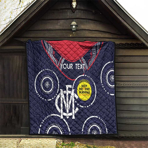 Custom AFL Demons NAIDOC Week Quilt Keep The Fire Burning Indigenous Art