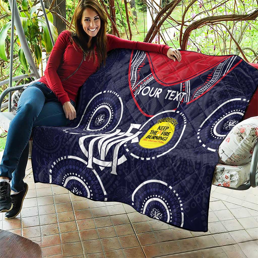 Custom AFL Demons NAIDOC Week Quilt Keep The Fire Burning Indigenous Art