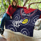 Custom AFL Demons NAIDOC Week Quilt Keep The Fire Burning Indigenous Art