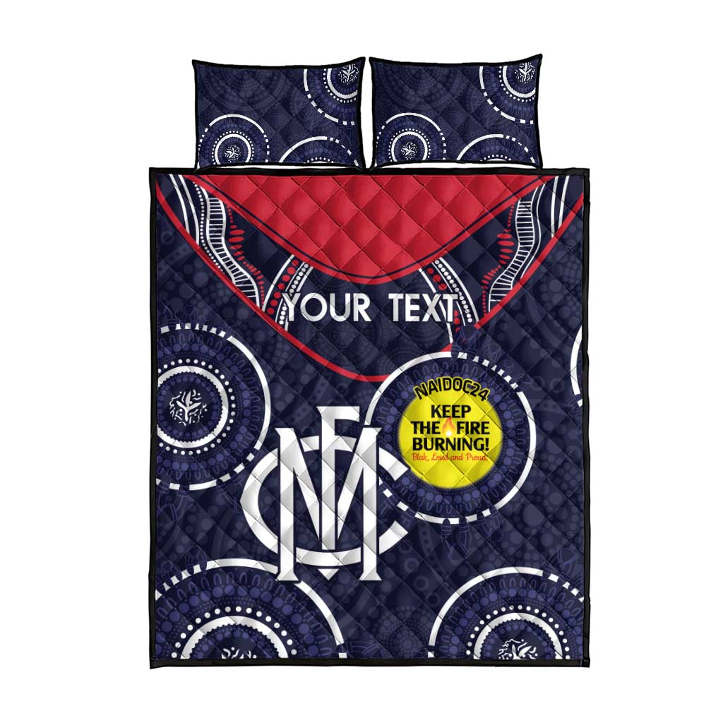 Custom AFL Demons NAIDOC Week Quilt Bed Set Keep The Fire Burning Indigenous Art