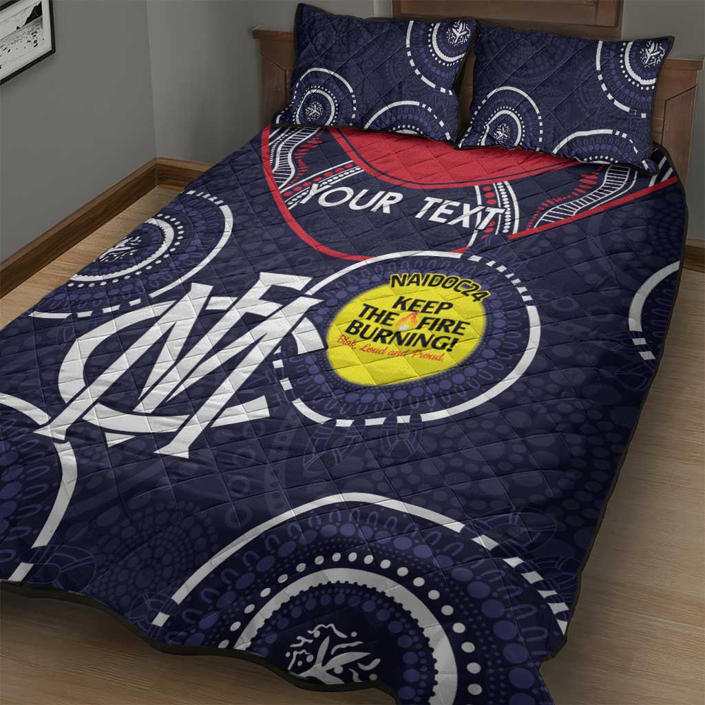 Custom AFL Demons NAIDOC Week Quilt Bed Set Keep The Fire Burning Indigenous Art