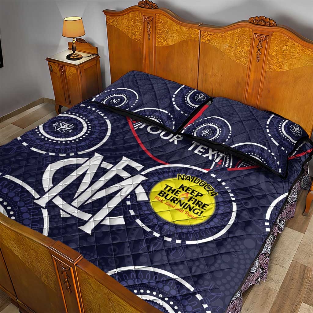 Custom AFL Demons NAIDOC Week Quilt Bed Set Keep The Fire Burning Indigenous Art