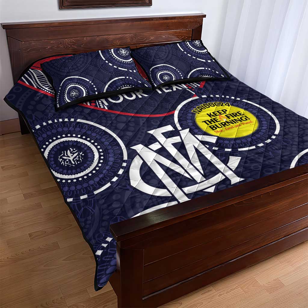 Custom AFL Demons NAIDOC Week Quilt Bed Set Keep The Fire Burning Indigenous Art