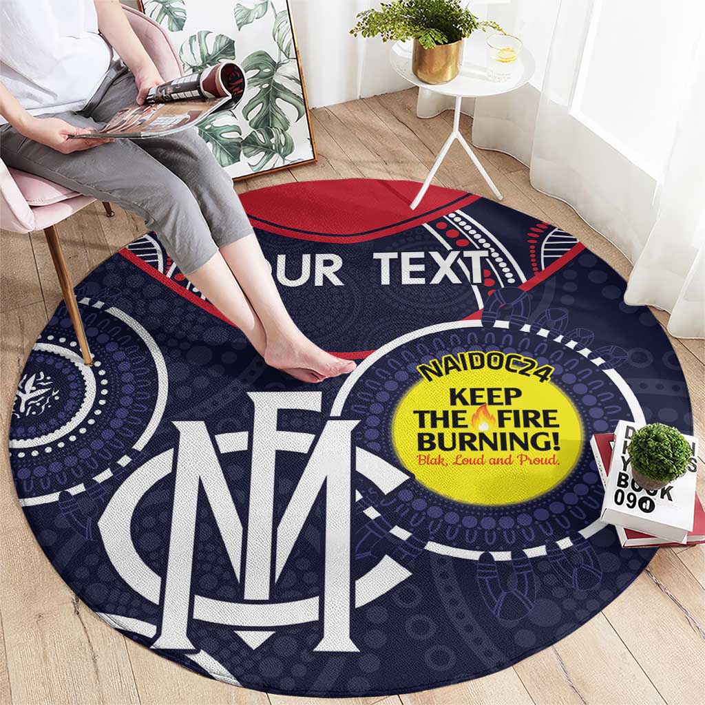Custom AFL Demons NAIDOC Week Round Carpet Keep The Fire Burning Indigenous Art