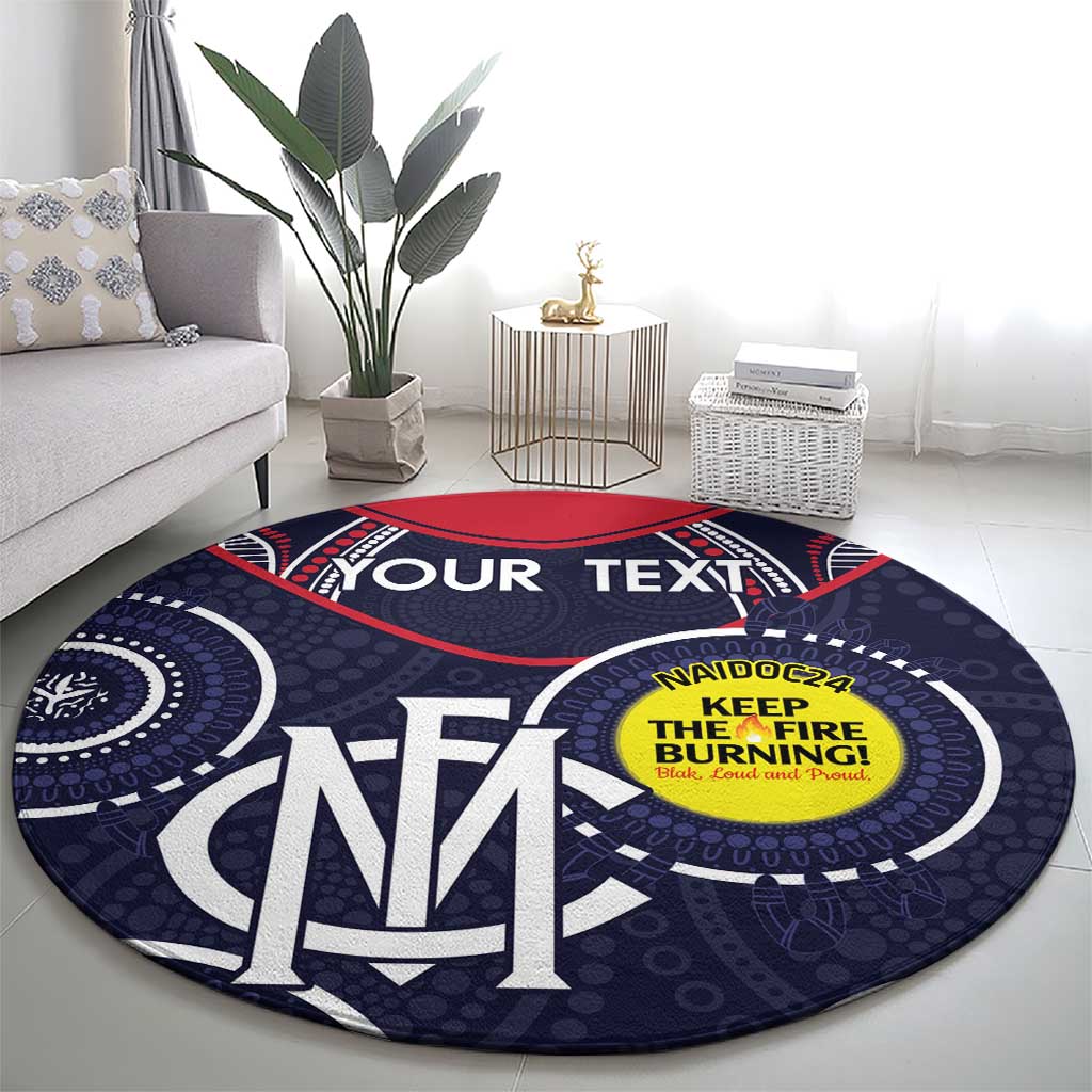 Custom AFL Demons NAIDOC Week Round Carpet Keep The Fire Burning Indigenous Art