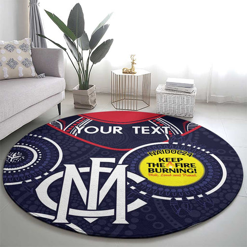 Custom AFL Demons NAIDOC Week Round Carpet Keep The Fire Burning Indigenous Art