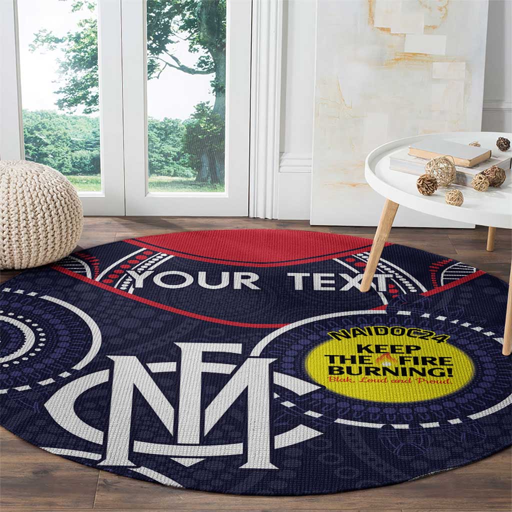 Custom AFL Demons NAIDOC Week Round Carpet Keep The Fire Burning Indigenous Art