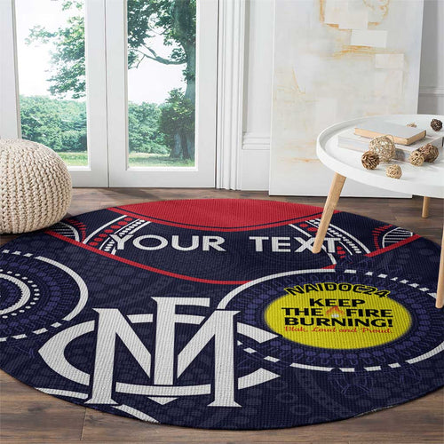 Custom AFL Demons NAIDOC Week Round Carpet Keep The Fire Burning Indigenous Art
