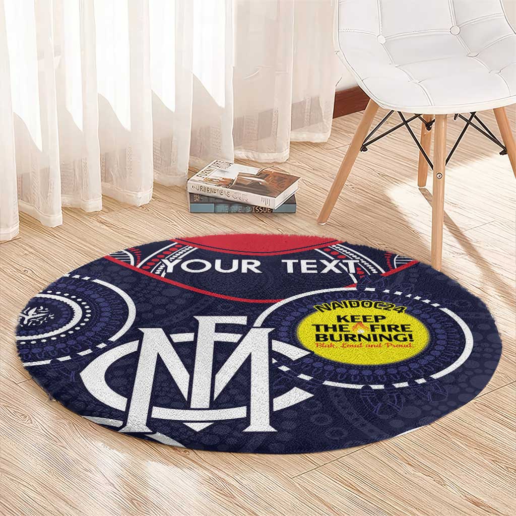 Custom AFL Demons NAIDOC Week Round Carpet Keep The Fire Burning Indigenous Art