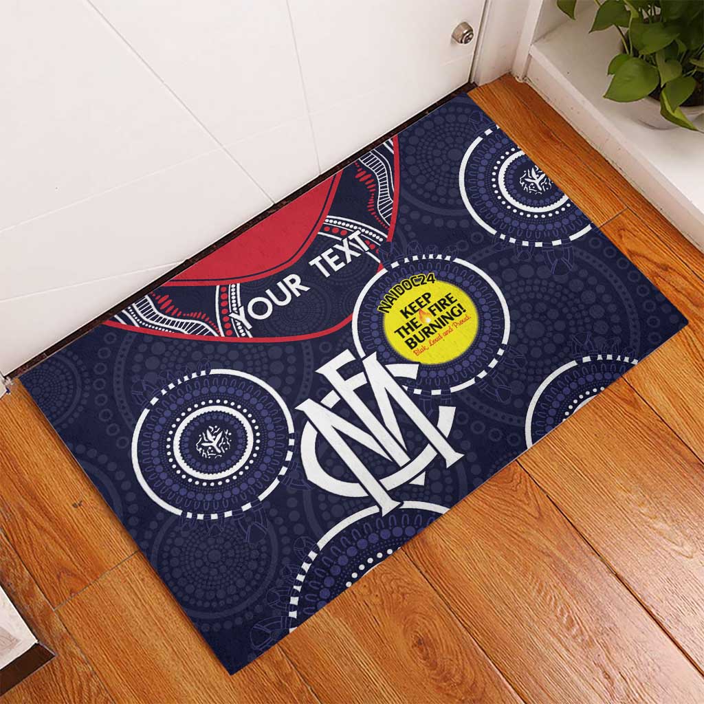 Custom AFL Demons NAIDOC Week Rubber Doormat Keep The Fire Burning Indigenous Art