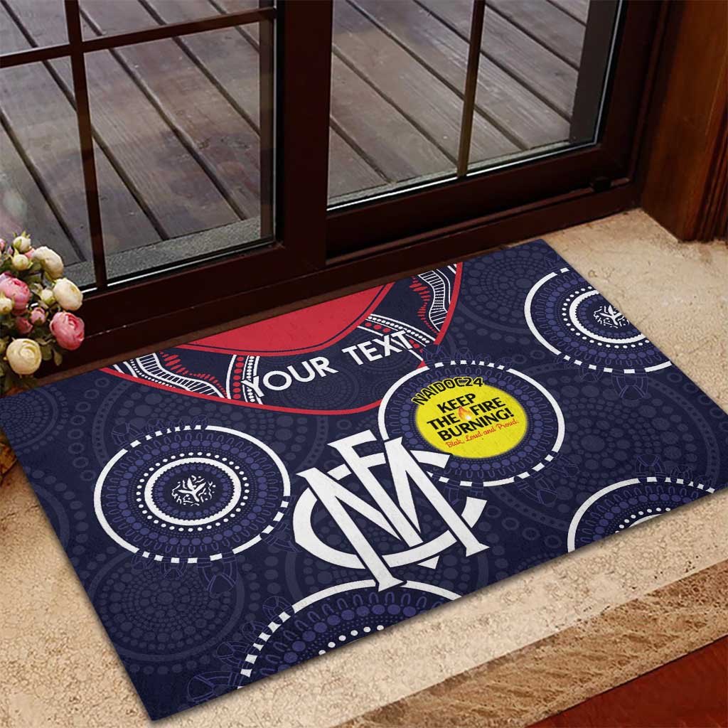 Custom AFL Demons NAIDOC Week Rubber Doormat Keep The Fire Burning Indigenous Art