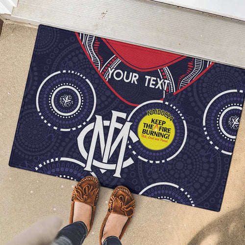 Custom AFL Demons NAIDOC Week Rubber Doormat Keep The Fire Burning Indigenous Art