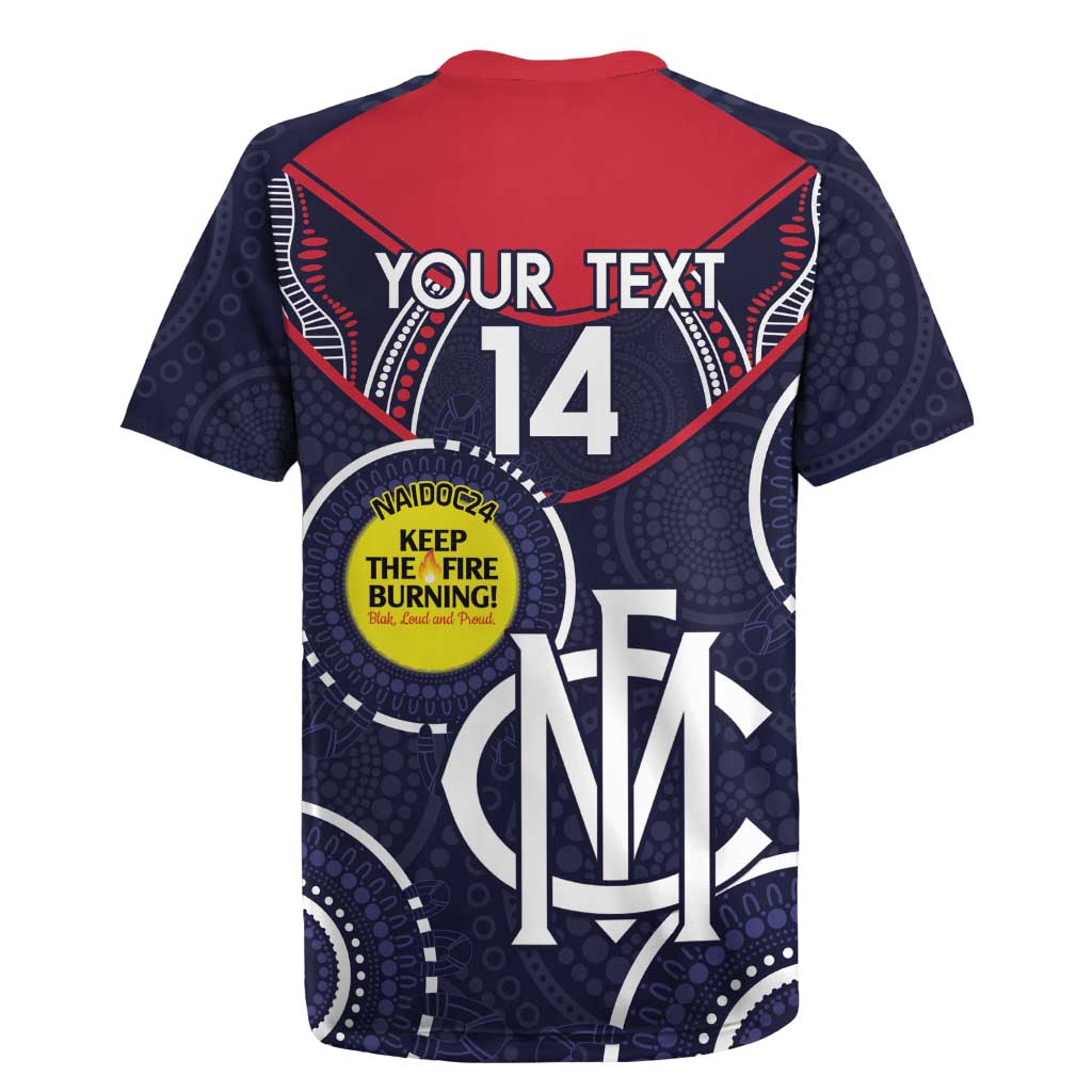 Custom AFL Demons NAIDOC Week Rugby Jersey Keep The Fire Burning Indigenous Art