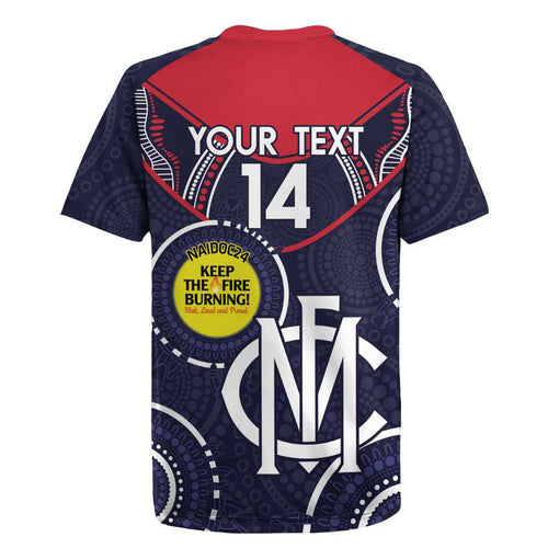 Custom AFL Demons NAIDOC Week Rugby Jersey Keep The Fire Burning Indigenous Art